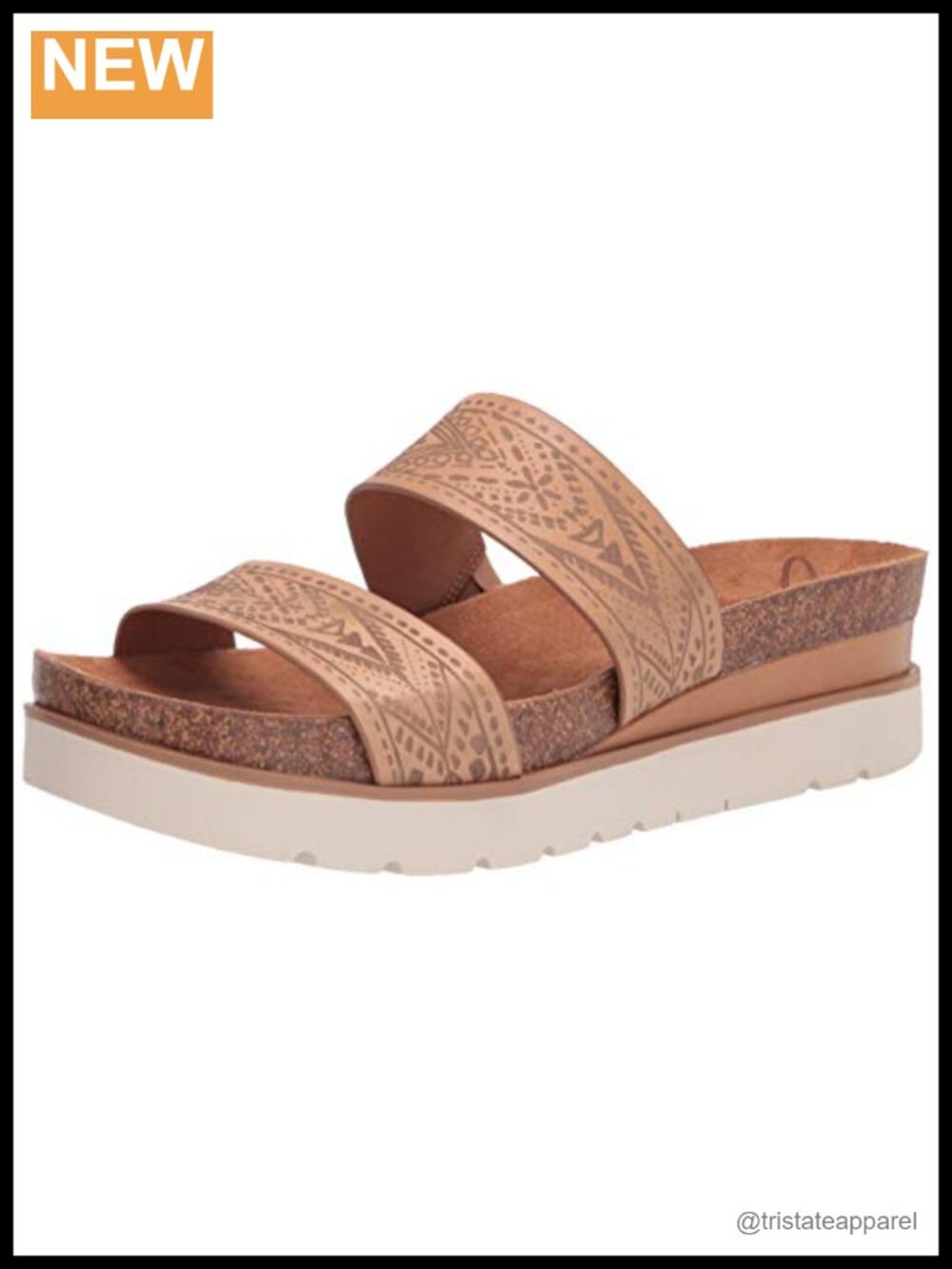 Leather Slide Sandal Lightweight Wedge Platform Slip On